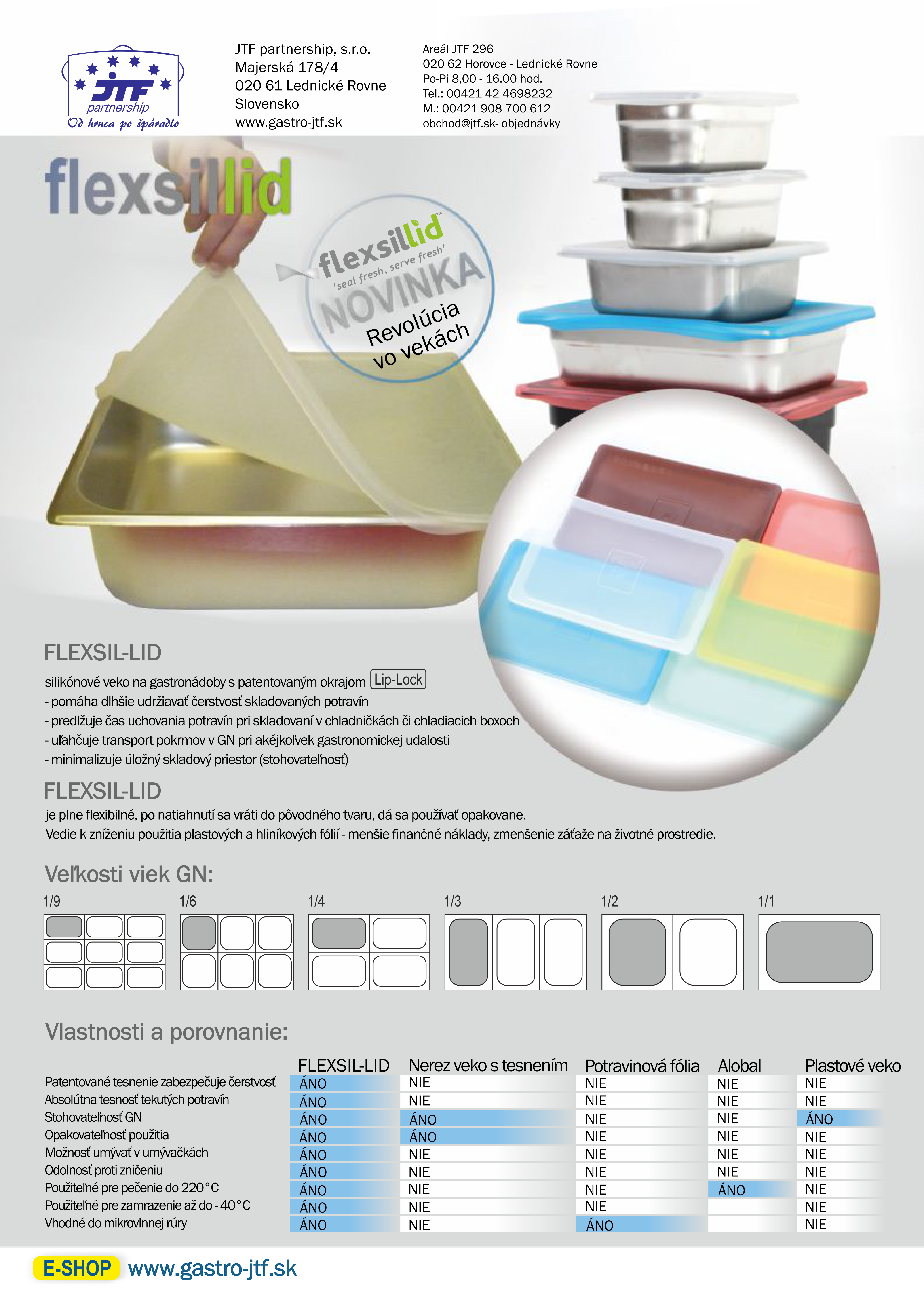 Silikonové veko na GN 1/6