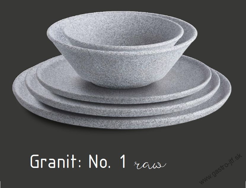 Tanier plytký rovný 24 cm GRANIT No. 1 raw