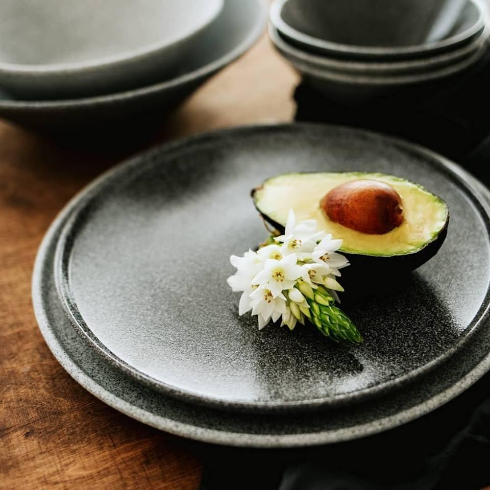 Tanier plytký rovný 24 cm GRANIT No. 1 raw