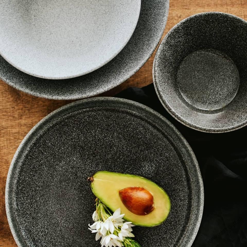 Tanier plytký rovný 24 cm GRANIT No. 1 raw