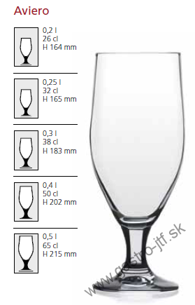 Pivný pohár Aviero 0,3 l ciach