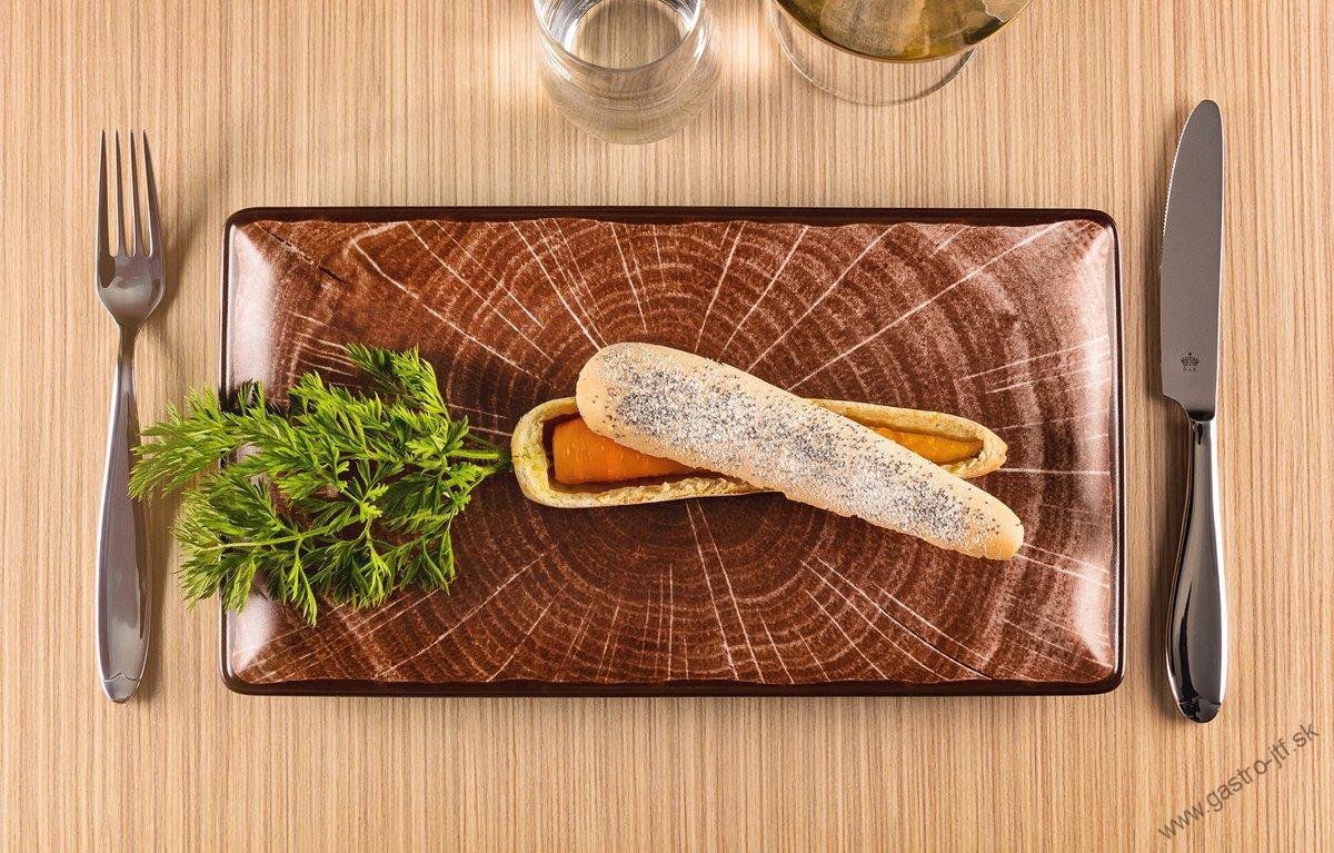 Tanier plytký štvorcový 30 cm WOODART BEECH GREY