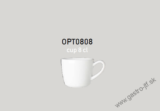 Šálka bez uška 8 cl OPTIMO white glazed