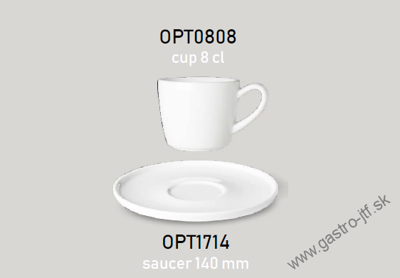 Šálka bez uška 8 cl OPTIMO white glazed