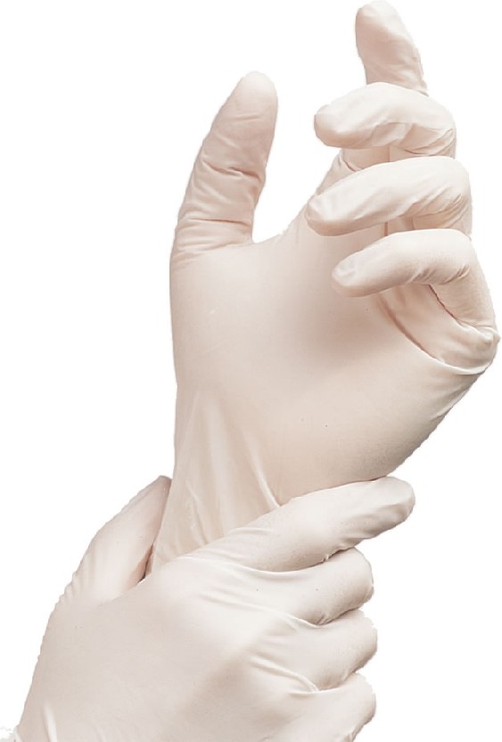 Rukavice latexové biele nepúdrované, veľkosť S (100 ks)