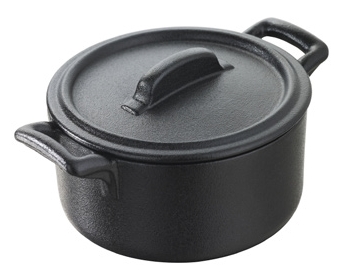 Hrniec guľatý čierny 10 cm 200 ml