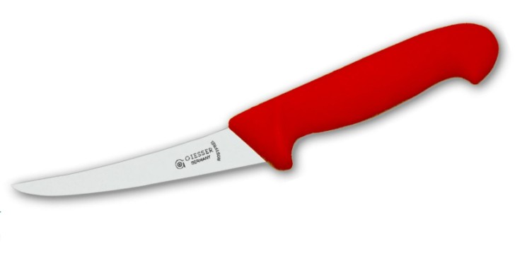 Nôž vykosťovací prehnutý 15 cm - červený Giesser