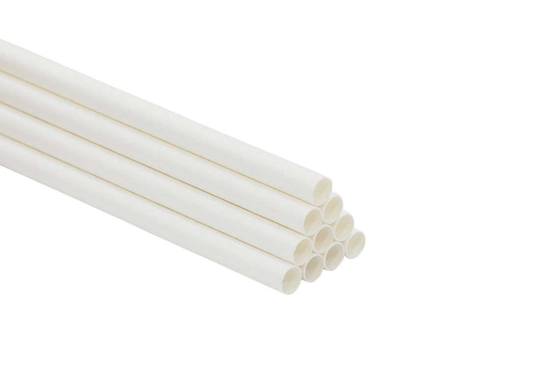 Slamka papierová biela Ø 8mm x 25cm [100 ks]