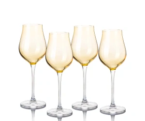 Farebné poháre na prosecco 250 ml YELLOW (4 ks)