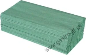 Papierove skladané uteraky 250 ks zelené ZZ 25x20 cm