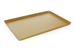 Výstavný cukrárenský podnos, hliník, zlatá farba 600x400x(H)20mm  
