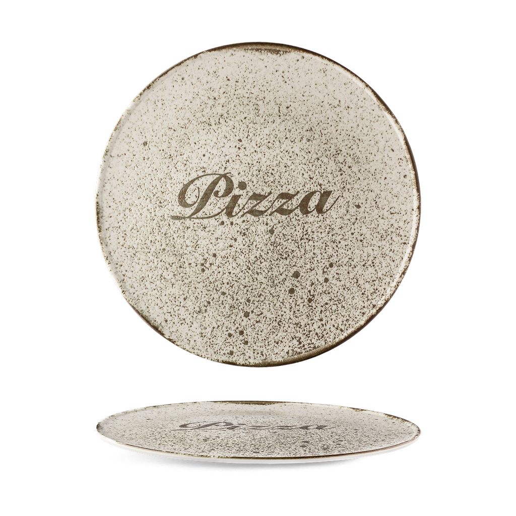 Tanier na pizzu 32 cm Basic PIZZA rustic zeleno-sivý