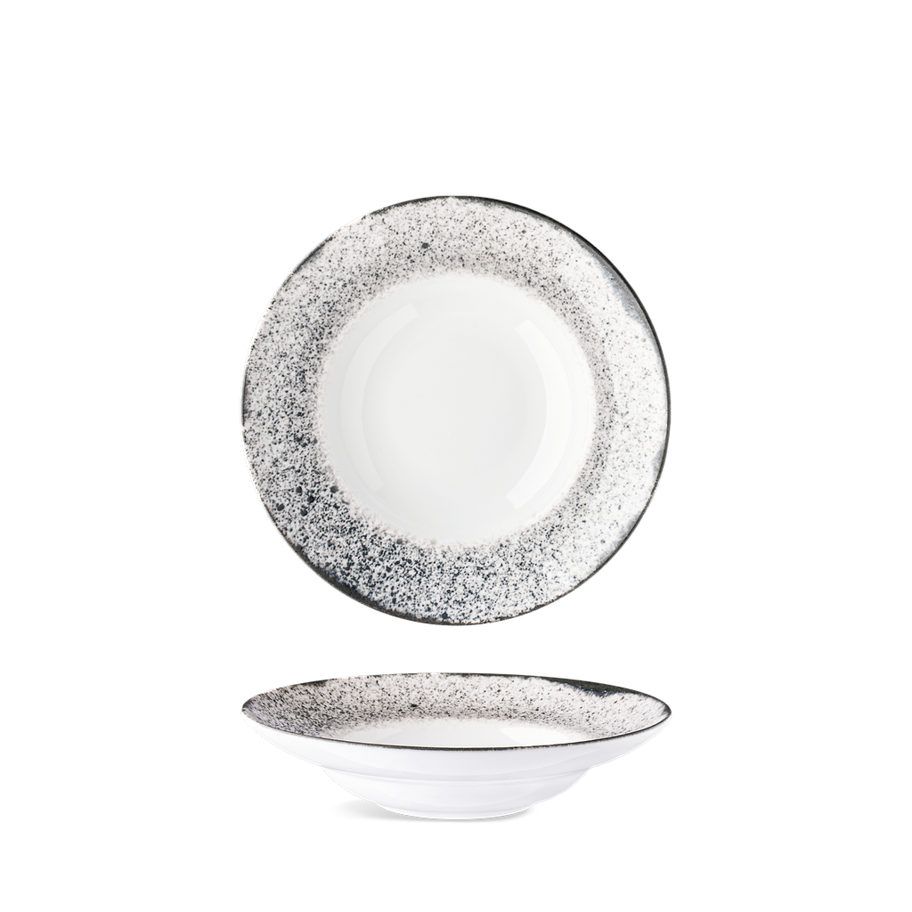 Tanier hlboký pasta 26 cm BASIC prskaný okraj modro-sivý