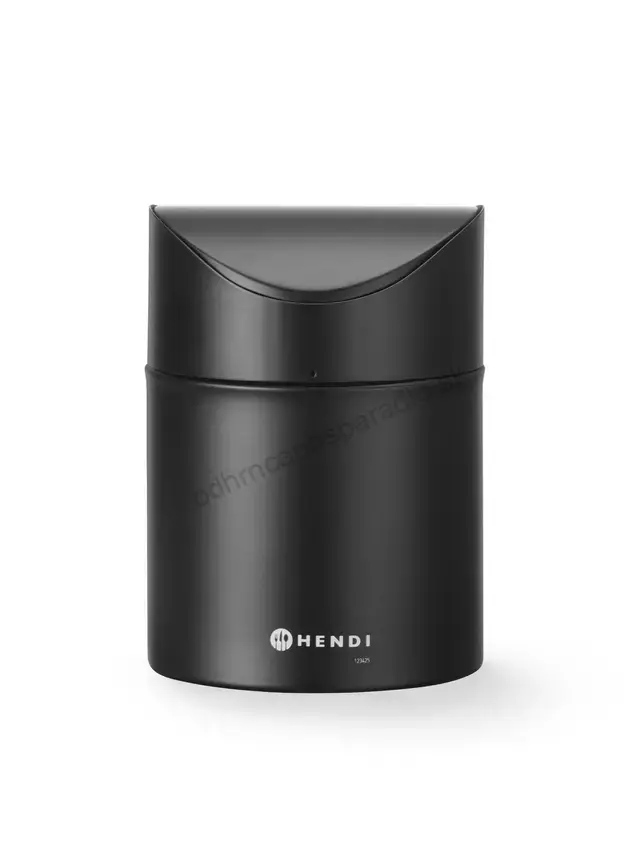 Kôš na stôl preklápací kovový čierny  1,2 l 12x16,5 cm