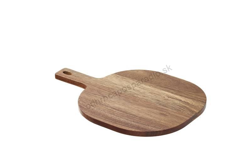 Doska z akácie 30x30x1,5cm+12 cm rukoväť (PIZZA)