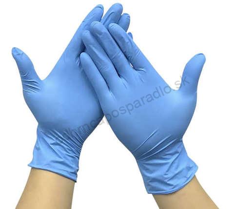 Rukavice nitrilové modré, nepúdrované easyCARE L 100 ks