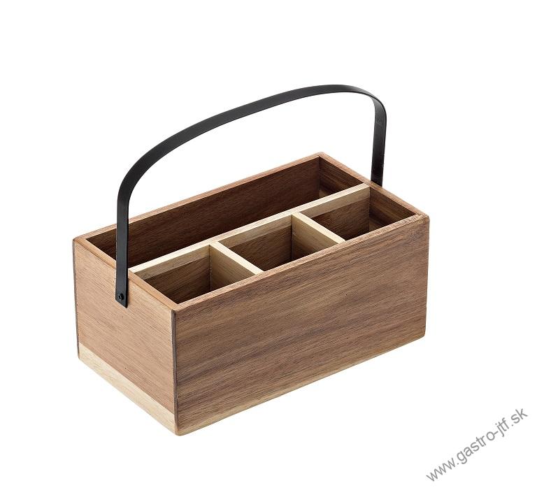 Drevený box s uchom delený 26x15x11,7 cm