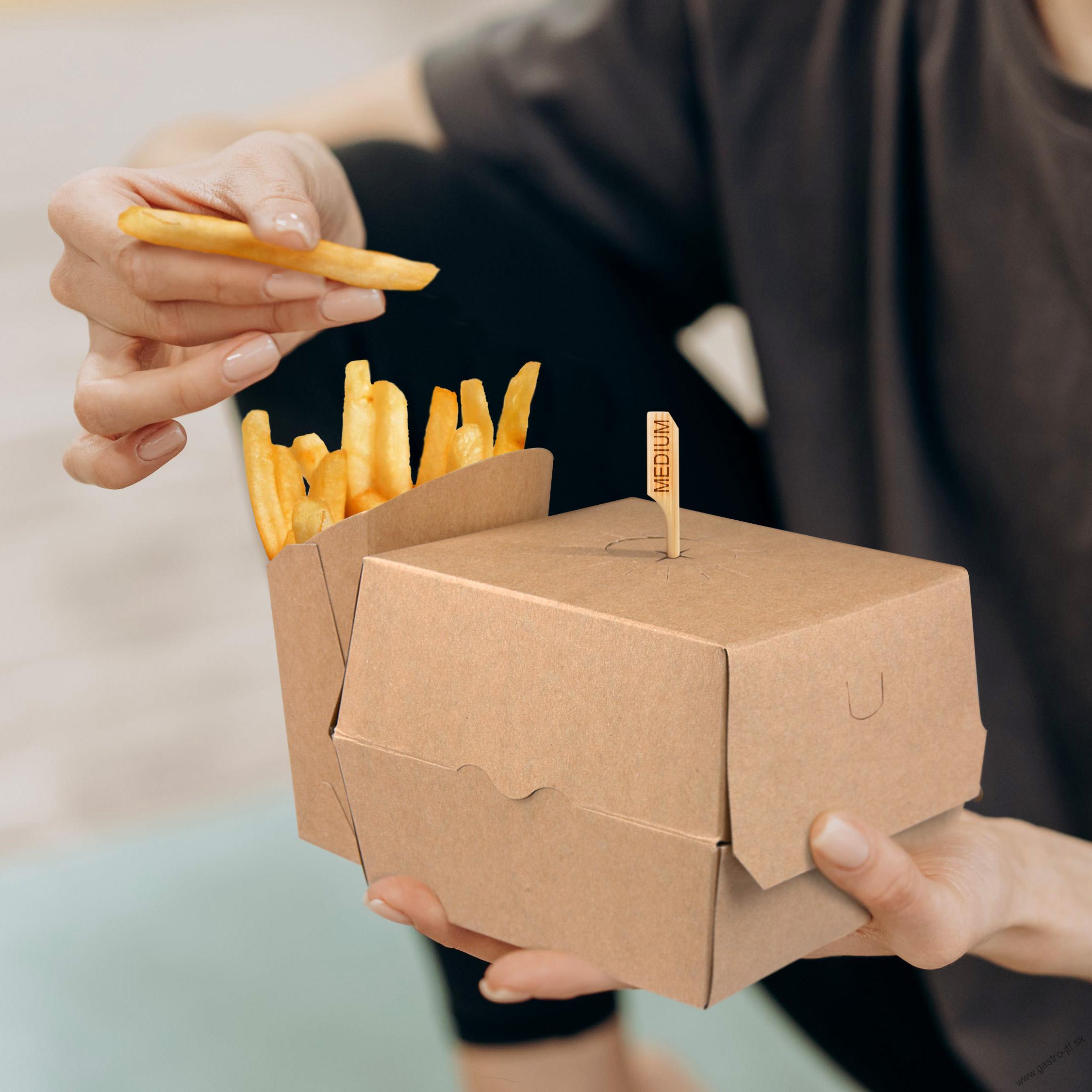 Box na hamburger hnedý 13,5 cm nepremastiteľný [50 ks]