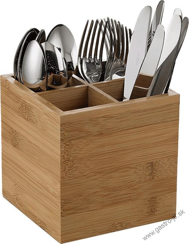 Zásobník na príbory drevený 15x15x15 cm bambus