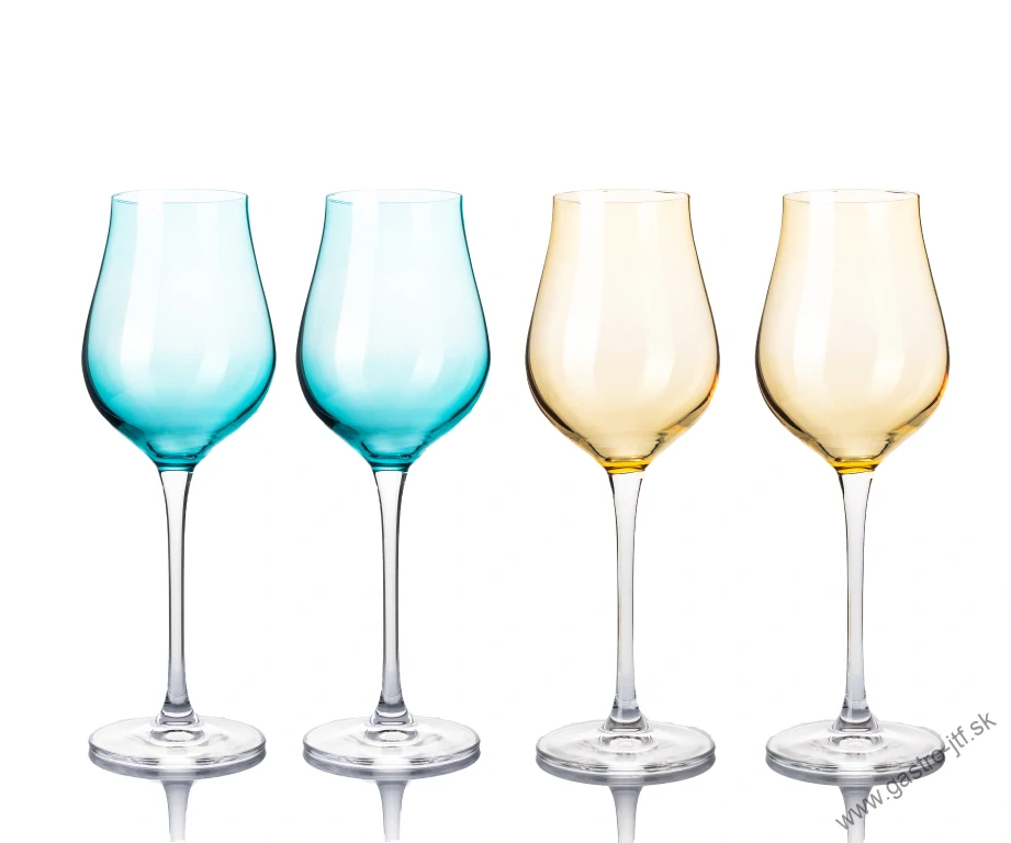 Farebné poháre na prosecco 250 ml MIX (2+2 ks)