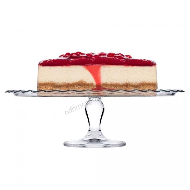 Podnos na na tortu sklenený 37 cm na nohe Pattiserie