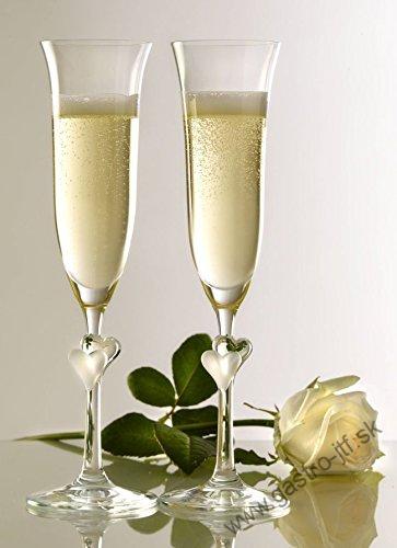 Pohár na sekt L´Amour set 2 ks biela
