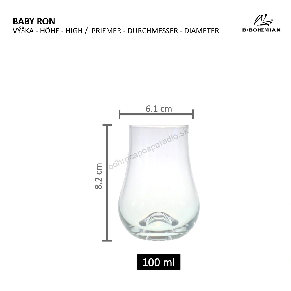 Poháre na rum a whisky BABY RON 100 ml