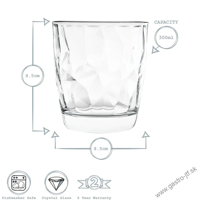 Pohár Diamond 30 cl číry