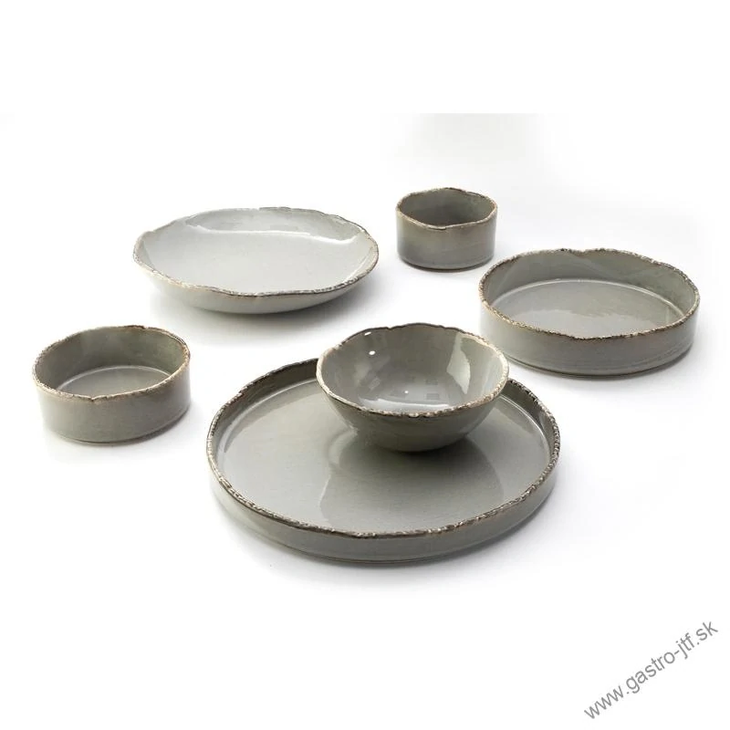 Samto tanier plytký s vysokým okrajom pr. 20,5 cm šedý