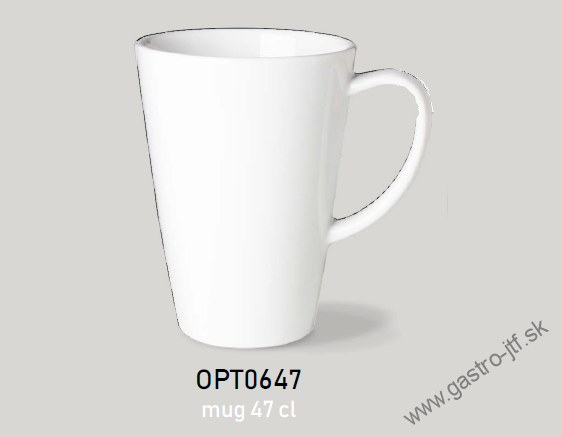 Hrnček 47 cl OPTIMO white glazed